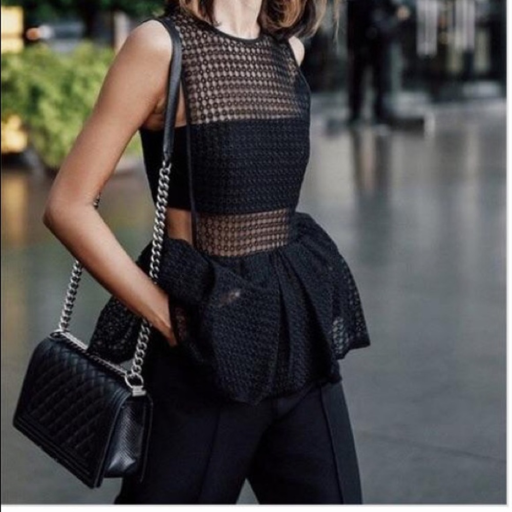 Peplum blouse.